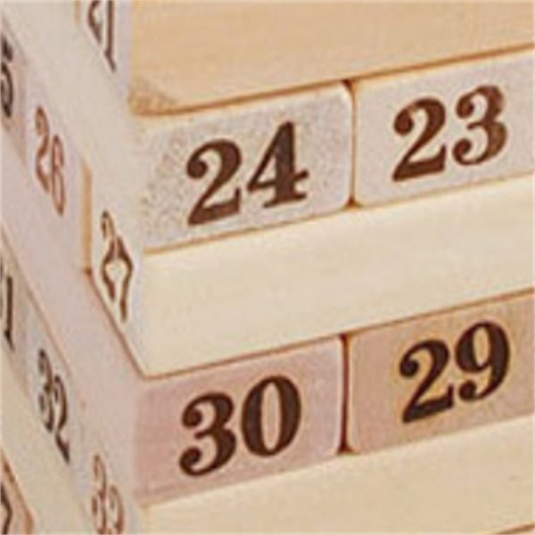Träblockstaplingsspel 48 Korn Stora Färgglada Nummer Fallande Blockspel för Barn Stapling Blockspel