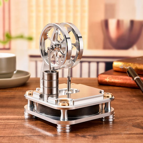 Lågtemperatur Stirlingmotor, Presentalternativ för vetenskapsprojekt Elegant Hantverk Värmeutbildningsmodell, Drivs med Varmvatten Inget Behov av Låga, Zink