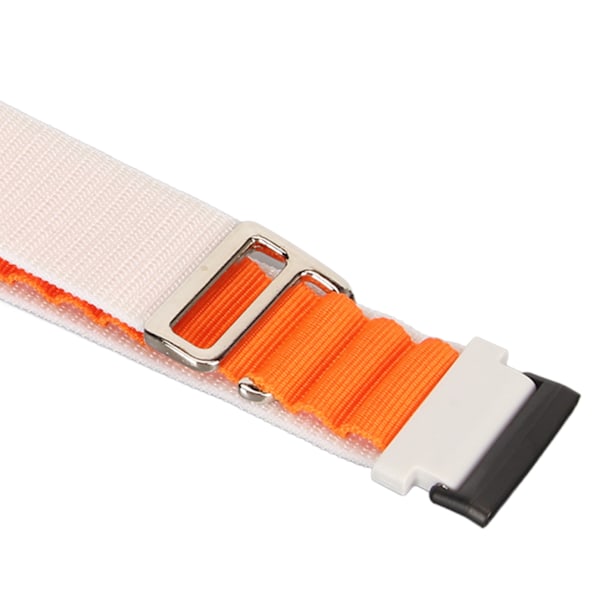 Stretch Woven Nylon Smartwatch Band Strap Ersättning Tillbehör Passar för Fitbit Versa 4 3 Sense 2 Vit och Orange