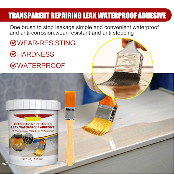 Transparent Vattentät Beläggning Agent Läckagesäker Isolerande Rebrushed Blank Sealant för Golv