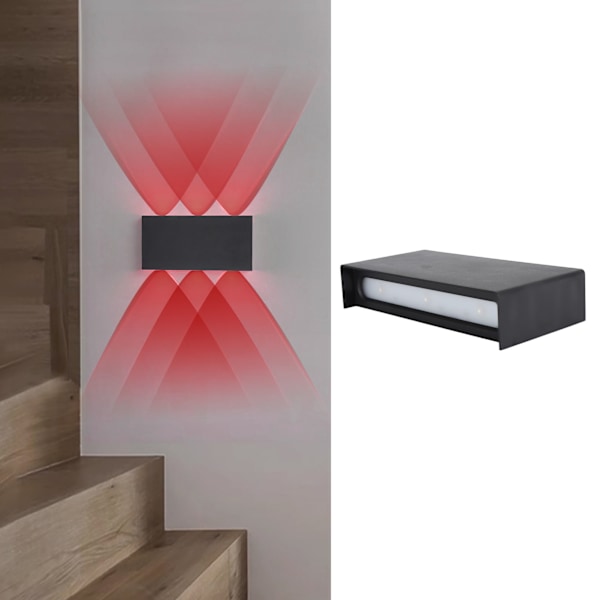 LED Vägglampa Sladdlös RGB Dimbar Batteridriven Uppladdningsbar Magnetisk Upp och Ner Väggmonterad Lampa för Trapphus Korridor Sovrum Svart