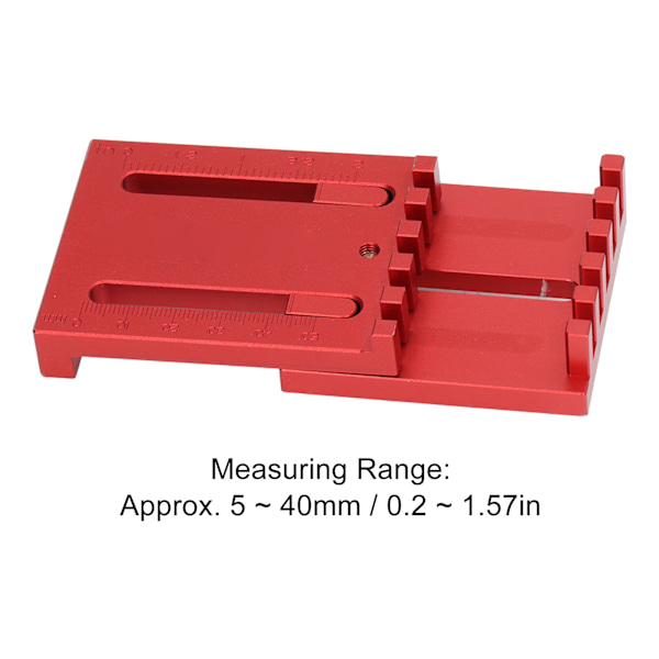 Djupmätrande linjal Sågspår Mätare Aluminiumlegering 5‑40mm Verktyg för Skärning Spårning T1