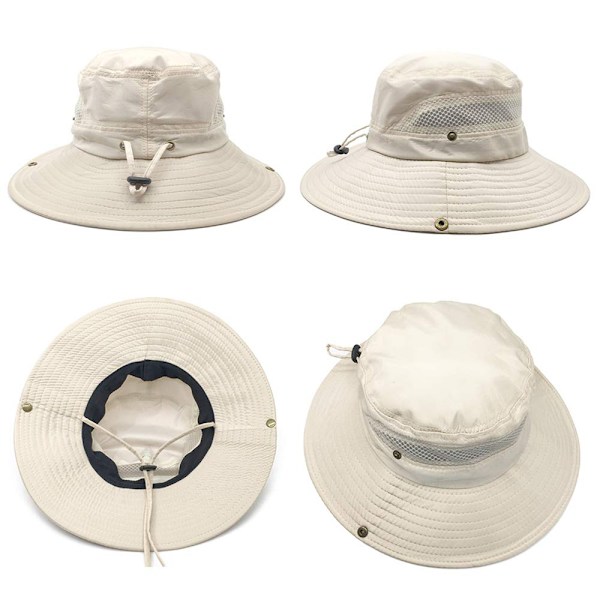 Solhatt herr UV-skydd safarihatt sommar utomhus fiskehatt buskehatt