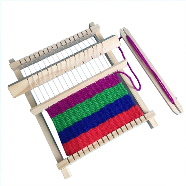 Kreativ Vävmästerverk, Multi-Hantverksvävstol, Naturligt Trägarn &amp; Sladd Handgjort Kit För Nybörjare Och Barn, Säkert Material,