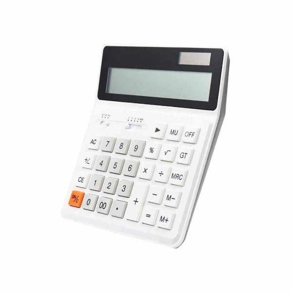Business Office Calculator Calculator 12-siffrig Solar Battery Basic Calculator, Solar Battery Dual Power Office Calculator med stor LCD-skärm och