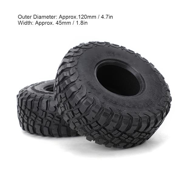 4 st 2,2 tum gummidäck RC biltillbehör delar med svamp för 1/10 RC Crawler bil