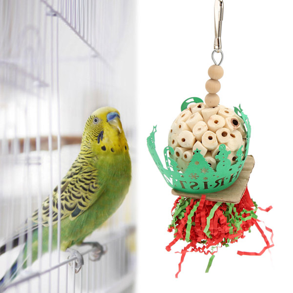 Papegoja Foder Slit Leksak Jul Sola Bollar Fågel Foder Hängande Leksaker för Nymfparakit Parakit Conure