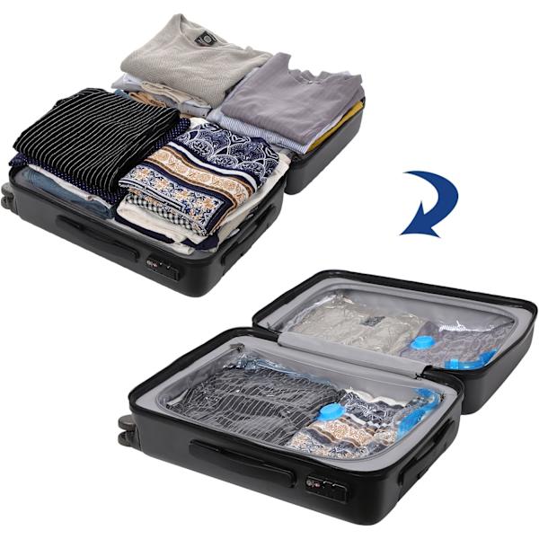 SONGMICS Vakuumpåsar, 15-pack förvaringsväskor, kompressionspåsar, återanvändbara för sängkläder, kläder, kuddar och täcken, 4 stora (80x100cm), 6 medelstora