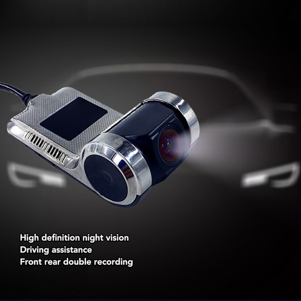 Dubbel Dash Cam för Android System Fram och Bak 1080P Loop-inspelning 170 Graders Vidvinkel USB Dash Kamera