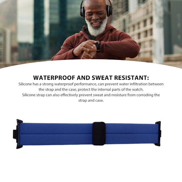 Klockarmband Silikon Magnetisk Vikbar Flexibel Vattentät Klockrem för Mi Band 8 Pro Blå