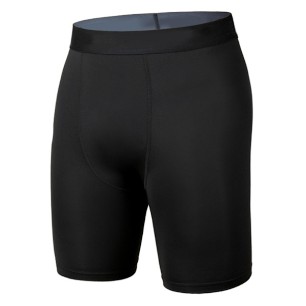 Kompressionstights med hög elasticitet, svalkande, snabbtorkande, andningsbara herrshorts för träning, löpning, ridning, svart, L