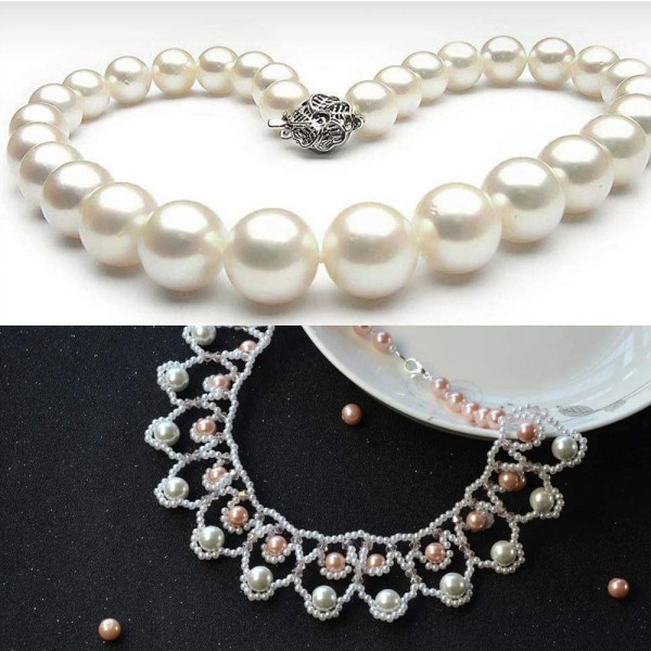 Vita pärlor glaspärlor, paket med 488 runda pärlor, för smycken