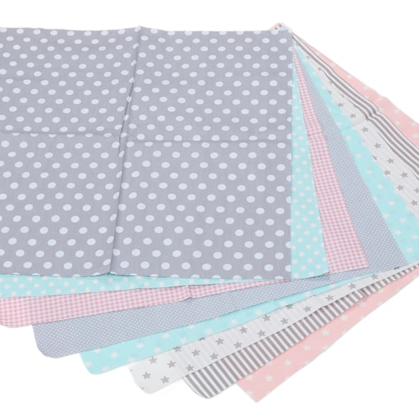 8 st Quilttyg Mjukt Andningsbart Hudvänligt Bomullssömnadstyg för DIY Hantverkskläder 50x50cm Rosa Grå