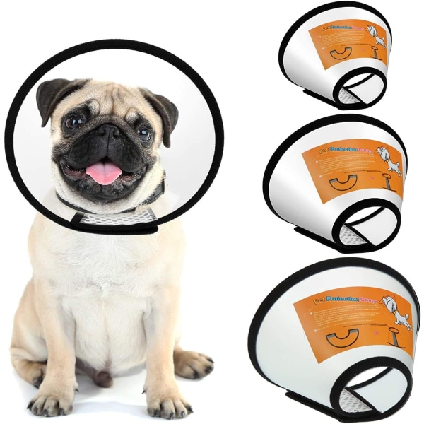 Pet Recovery Cone, justerbar ABS, bekvämt anti-bett säkerhetshalsband för små hundar (3st(S+M+L))
