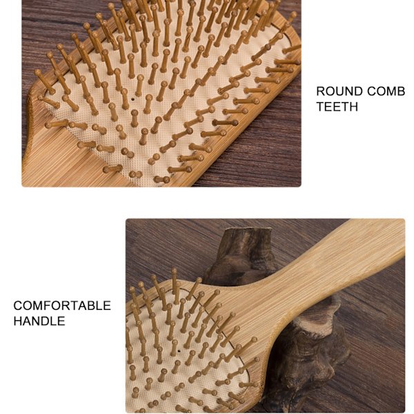 6 st kammar hår skägg frisör luftkudde trasselborste bambu set kit för hem salong
