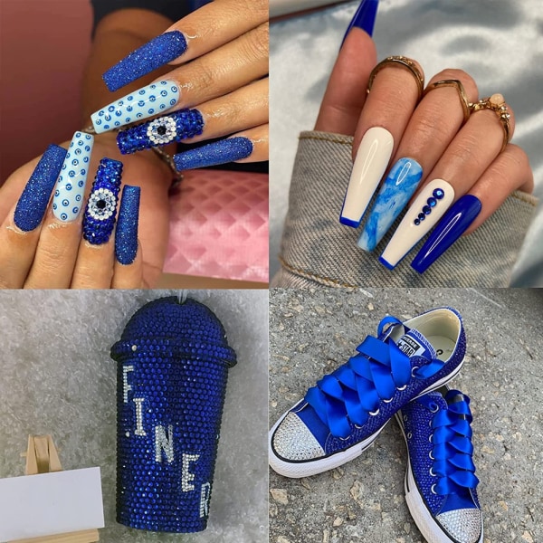 Crystal Flatback blå strass nail art