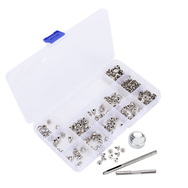 Spikar Nitar Skruvar Kit DIY Dekoration 7x9MM för Läderarmband Hundhalsband Väskor Kläder Skor