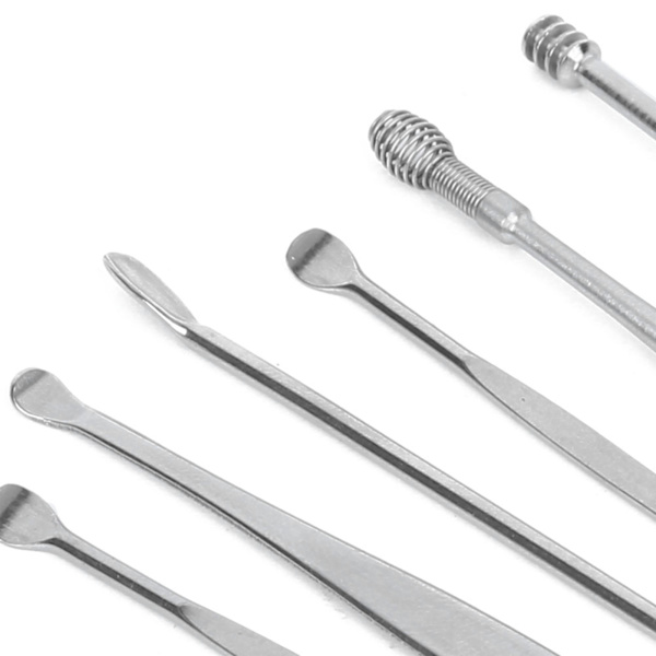 6 st / set Öronvax Plockare Rostfritt Stål Öronvax Remover Rengöringsverktyg med Box