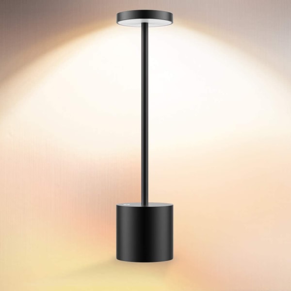 Sladdlös bordslampa, metall USB uppladdningsbar 2-nivåers ljusstyrka