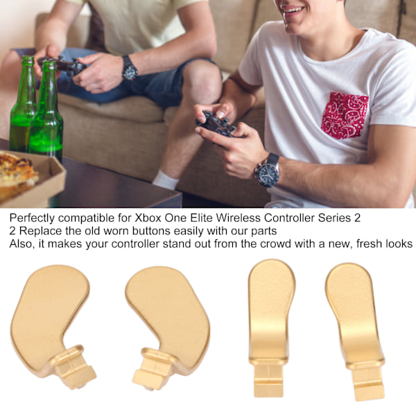 4 st kontrollpaddlar i rostfritt stål, reservdelar för Xbox One Elite Controller Series 2 modell 1797Gold