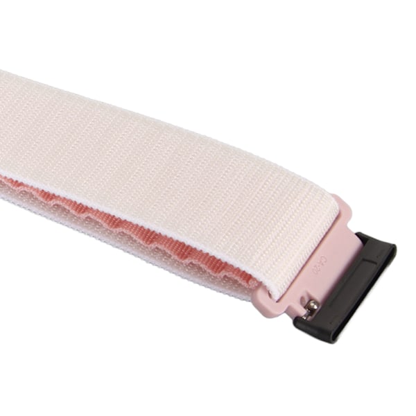 Stretch Woven Nylon Smartwatch Band Strap Ersättning Tillbehör Passar Fitbit Versa 4 3 Sense 2 Vit och Rosa
