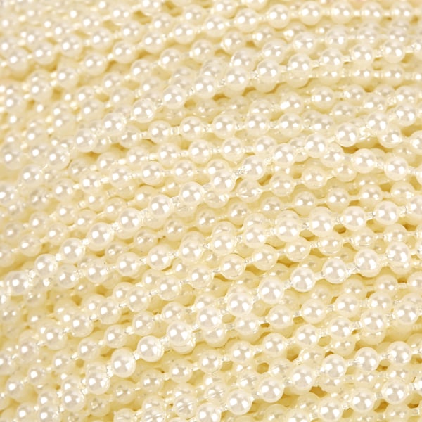 100m/rulle Imitation Pearl Wire Beads Garland String DIY Bröllopsdekoration 2,5mm (beige)