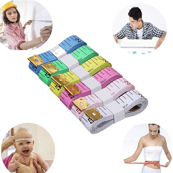 12-pack 60 tum dubbelskala mjukt måttband flexibelt måttband linjal viktminskning medicinsk kroppsmätning sömnad skräddare klädmakare tyg