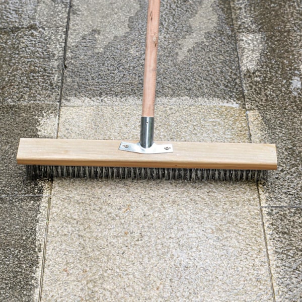 Golvborste i rostfritt stål, 50 cm, kraftig rengöring, grov yta