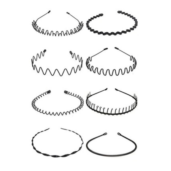Unisex metallhårband Halkfritt elastiskt pannband Hårband