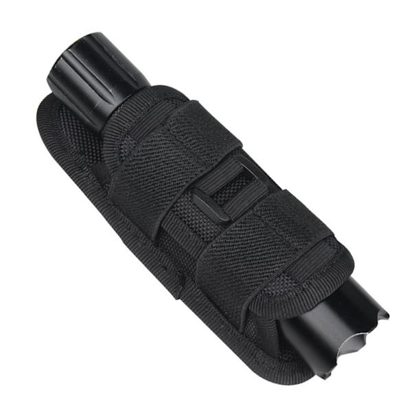 Ficklampa Bältesväska 360 Grader Roterbar Nylon Anti Rivtålig Repskydd Bärbar Ficklampa Bälteshållare för Utomhus Svart