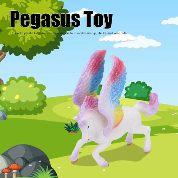 Simulering Fe Pegasus Leksak Mytisk Fantasy Häst Färgglad Flygande Häst Modell Leksak