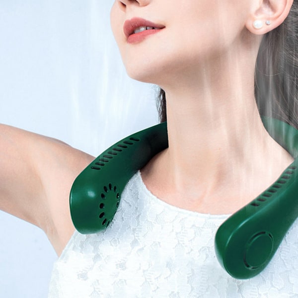 Handsfree Bladlös Fläkt, Kraftfulla 3 Hastigheter för Komfort Hela Dagen, USB-driven Bärbar Personlig Fläkt, Tyst Kylfläkt med Flexibel Mjuk Silikon