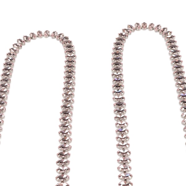 Rhinestone Klokedja 1 Yard Lång Glittrande Elegant Mångsidig Rhinestone Rem för Smycken Kläder DIY Rosa