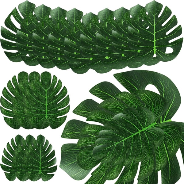 36 st konstgjorda tropiska palmbladsdekorationer Monsterablad Konstgjorda djungelblad Tropisk växt Imitationspalmträd Tropiskt blad Tropisk födelsedagsdekoration