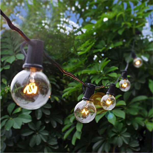 Ball Fairy Lights med klara glödlampor Backyard Patio Lights