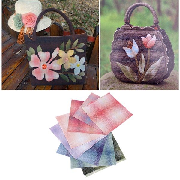 9 st Gradient Rutigt Tyg 20x20cm Handgjort DIY Mjukt Färgbeständigt Quiltningstyg för Luggar Plånböcker