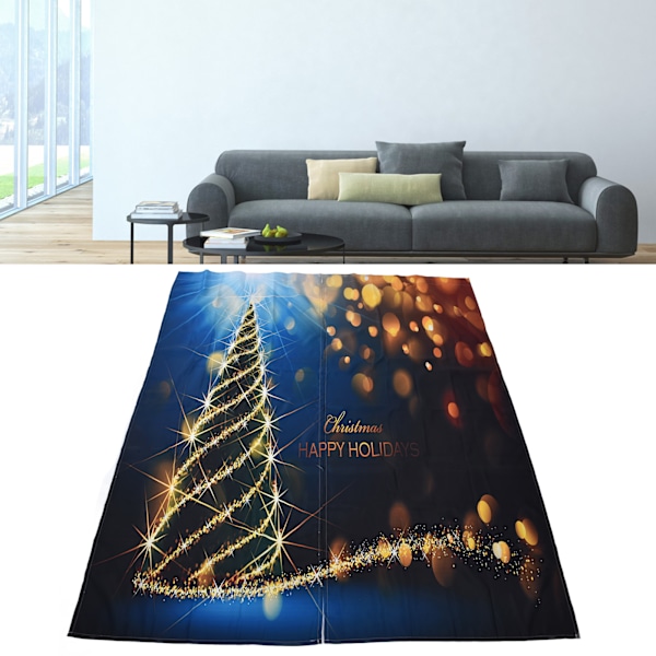 Julgardin 3D Digitaltryckning God Jul Utomhusgardin för Utomhus Veranda Balkong Juldekoration 150x166cm Jul 10