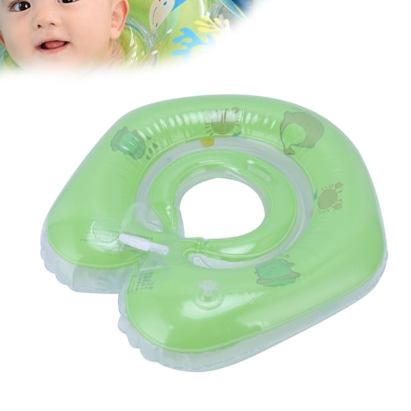 Nyfödd simring uppblåsbar flytkrage baby simbassäng leksak för 0-18 månaders babygrön