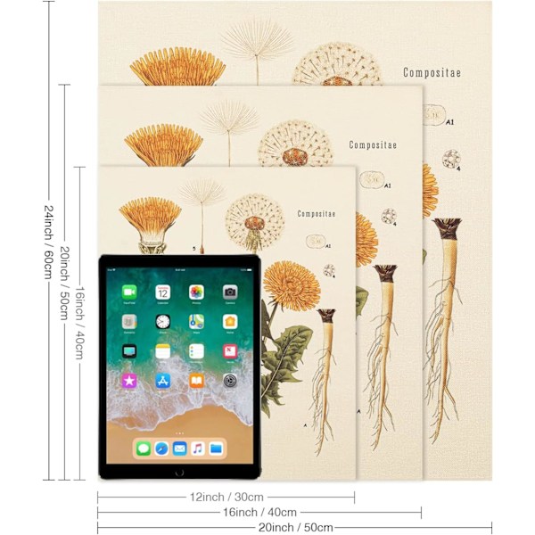 3 st blommor gobeläng väggbonad - vilda blommor växt blommor gobeläng identifiering referens diagram liten gobeläng för sovrum vardagsrum (gobeläng