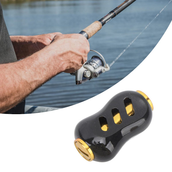 Fiske Rulle Power Knopp Kolfiber Fiske Rulle Handtag Knopp Grepp Del för Utbyte Svart Guld