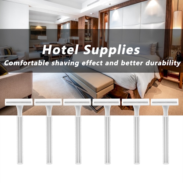 10-pack Engångsrakset Dubbelbladig Säkerhetshyvel för Hotell & Resor