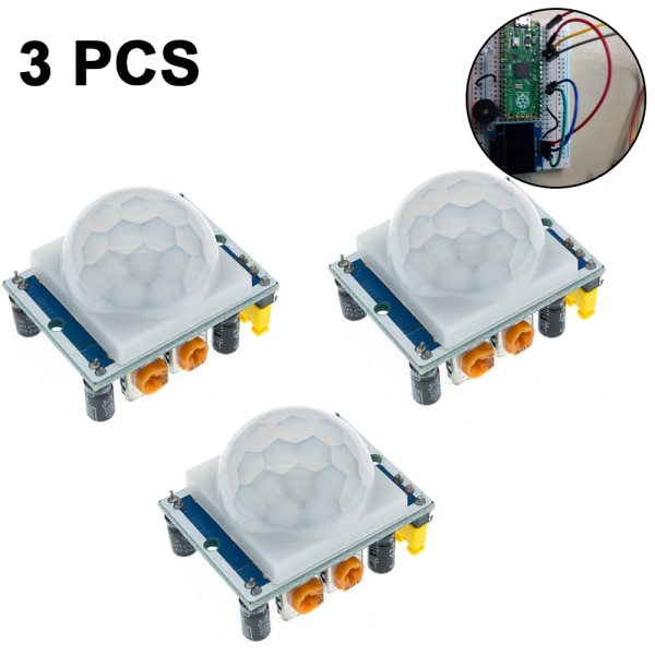3PCS HC-SR501 PIR-rörelsesensor Infraröd IR-sensor Människokroppsdetektormodul