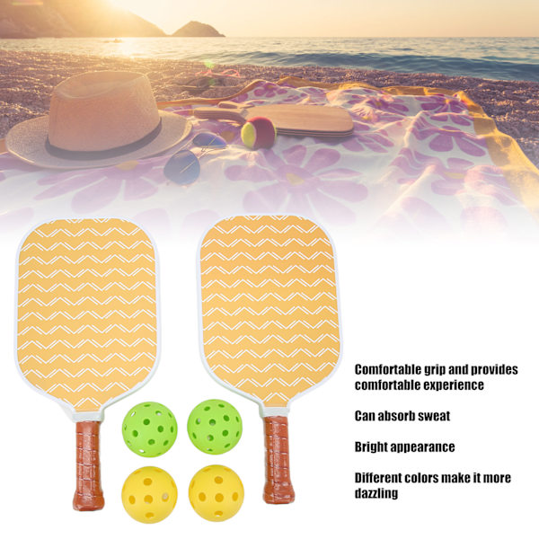 Pickle Rackets Kolfiber PP Pickleball Paddles och Bollar för Utomhus Strandsporter