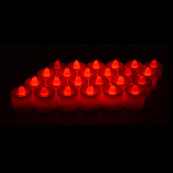 24-pack Flameless LED värmeljus ljus (röd)