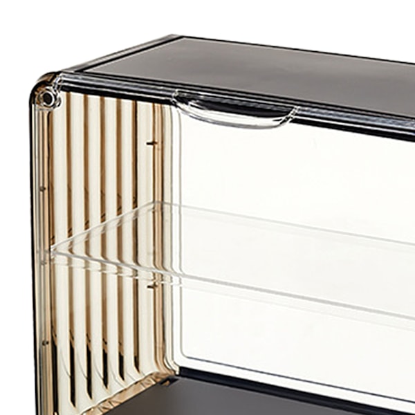 Figur Display Box Akryl Blind Box Display Case Montera Samlarobjekt Box Dammskydd Skydd Vitrin för Actionfigur Liten Storlek Te Brun