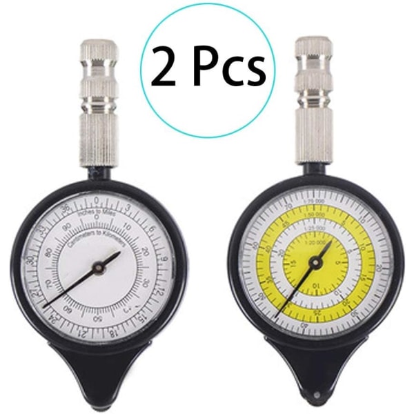 2 stycken kartavståndsmätare, vägmätare, multifunktionell kompasskurvmätare, tonometer, kurvmätare, avståndskalkylator, kartmätning