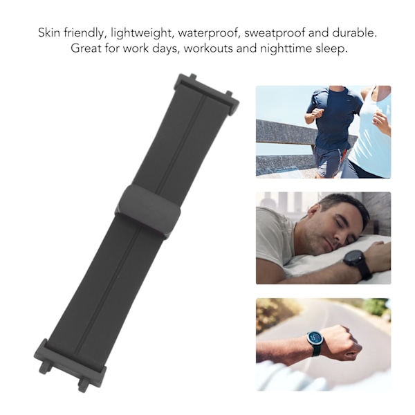Silikonarmband för Amazfit T Rex 2 Snabbfäste Magnetiskt Vikspänne Armband för Träning Svart