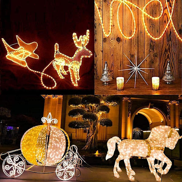 Solcellsbelysning med repform 10m 100 LED-lampor IP65 Vattentät Utomhus LED Koppar Fairy String Tube Ljus för Fest Trädgård Gräsmatta Hem Bröllop Jul Semesterträd