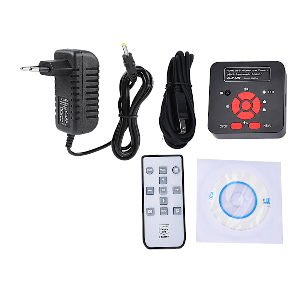 1080P 60FPS 2K Full HD 16MP HDMI USB C-Mount Mikroskopkamera 100-240V (EU-kontakt)