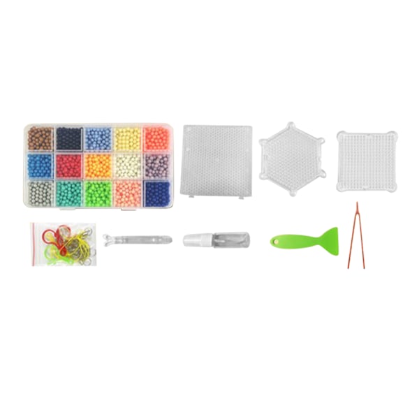 Vatten Fuse Beads Kit Pedagogisk 15 Färger 1500 Pcs DIY Pussel Vatten Fuse Beads för Barn